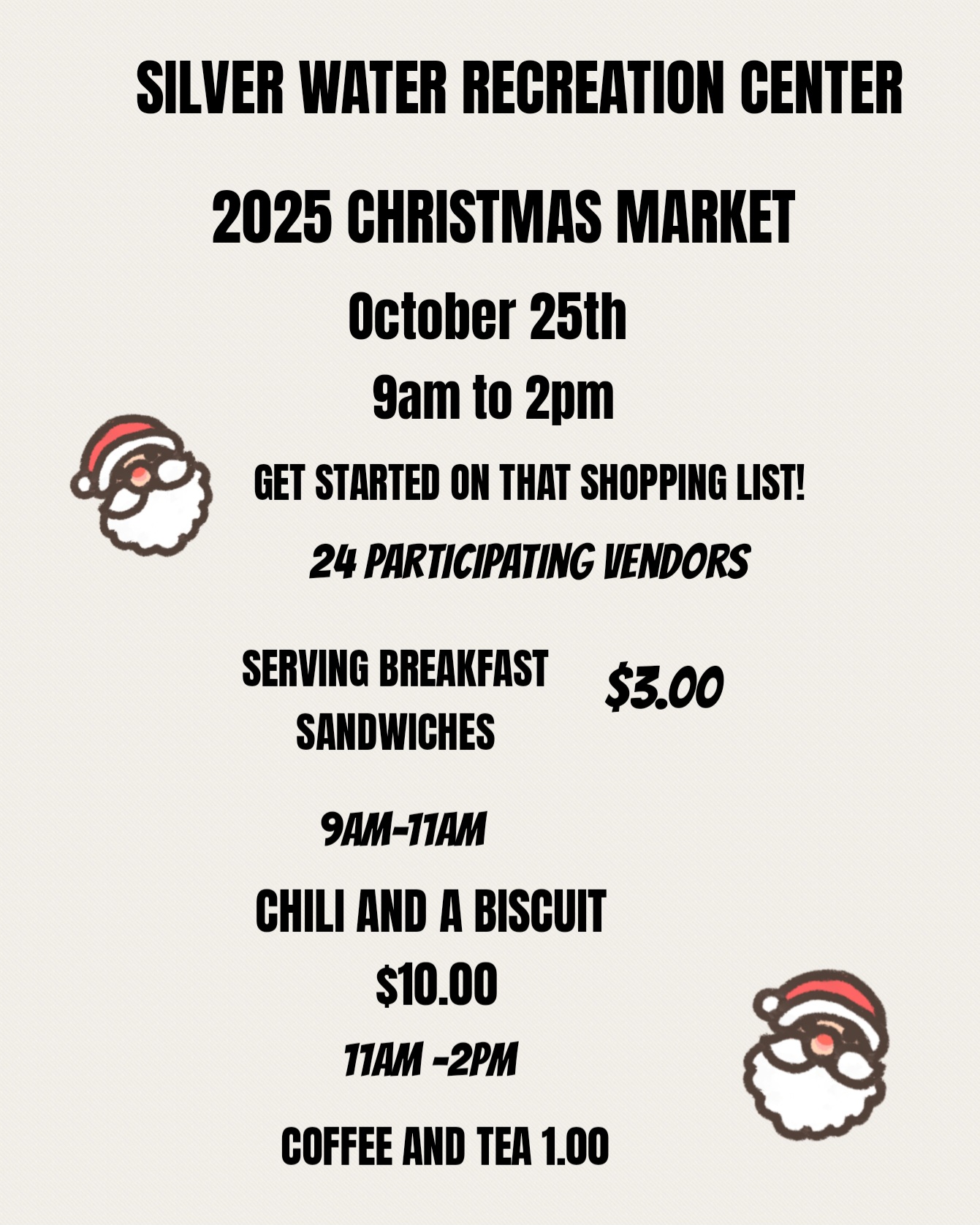 SILVER WATER COMMUNITY HALL CHRISTMAS MARKET
